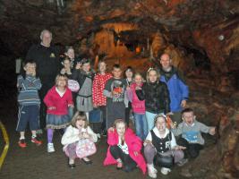 President Peter with Young Carers in Kent's Cavern